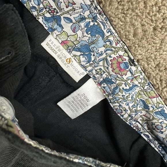 Preswick & Moore Black corduroy pants trousers with button fly pockets woman 20w - Picture 6 of 8